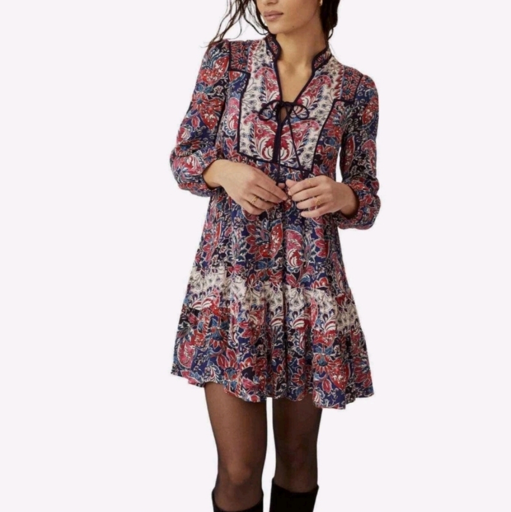 Anthropolgie Spliced Tunic Paisley Boho Western Medium Dress 233